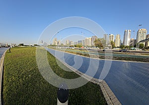 Cornish road Abu Dhabi skyline