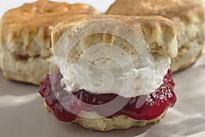 Cornish Scone with Cream and Jam photo