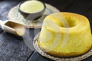 Cornmeal cake, typical Brazilian cake made with corn flour, called