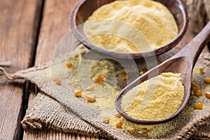 Cornmeal (on rustic background)