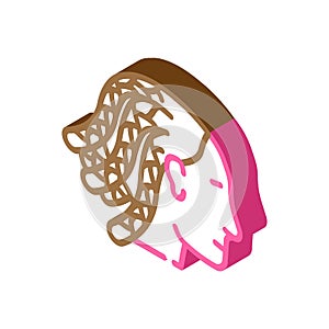cornrows hairstyle female isometric icon vector illustration