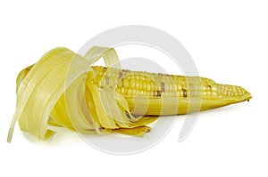 Corns on the white background