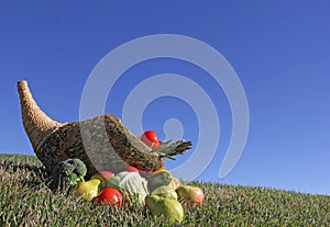 Cornucopia against blue sky