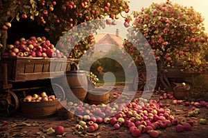 Cornucopia of Apples - A Symphony in the Orchard - generative AI