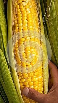 Cornucopia of freshness Sweet corn ears showcased in closeup