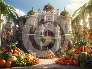 Cornucopia of fruit and vegetable palace Art