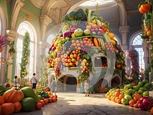 Cornucopia of fruit and vegetable palace Art