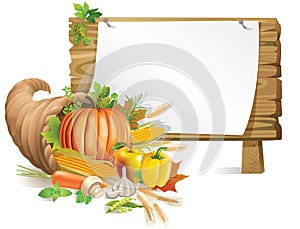 Cornucopia wooden board