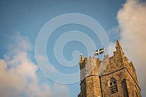 Cornwall flag on church