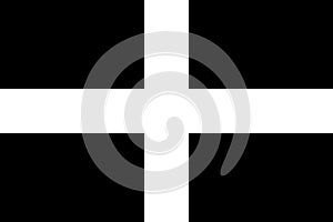 Cornwall - Kernow flag in proportions and colors vector