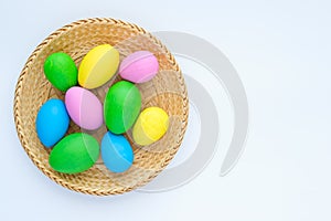 Coroful easter eggs isolated on the white background