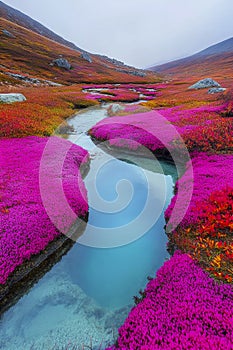 Corolful amazing river landscape, Generative AI