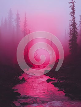 Corolful amazing river landscape, Generative AI