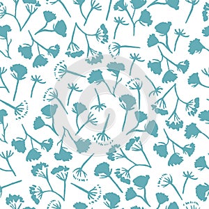Corolla dill flower seamless pattern