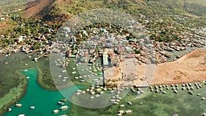 Coron town aerial view. Philippines, Palawan, Busuanga