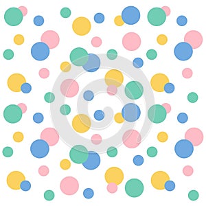 Multicolored circles seamless pattern