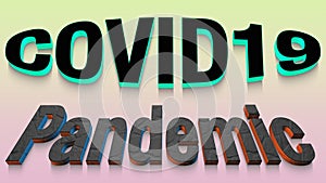 Corona COVID19 Pandemic 3D Text Banner