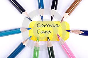Corona Cure word written on a paper