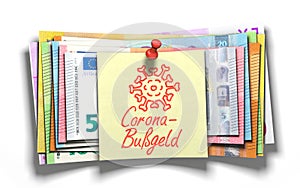 Corona fine `Corona-BuÃŸgeld` in German