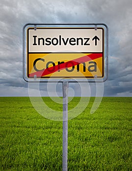 Corona insolvenz german city sign
