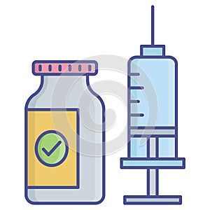 Corona vaccine Flat Style vector icon which can easily modify or edit