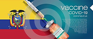 Corona vaccine vector 3D illustration, country flag concept.