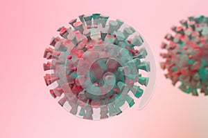 Corona virus 3D rendering