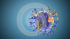 Corona virus and bacteria medical concept