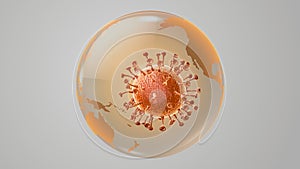 Corona virus and bacteria medical concept