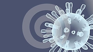 Corona virus bacteria rotation isolated on blue background