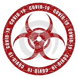 Corona virus biohazard red sign