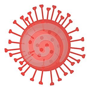 Corona virus cell vector illustration isolated on white background.