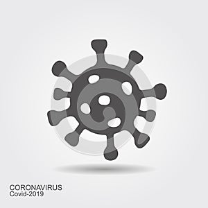 Corona virus cells sign. Flat vecror icon wint shadow. Coronavirus illustration