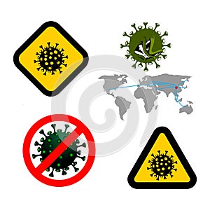 corona virus / covid-19 2019-nCov warning logo design. Virus warning logo design - vector illustration