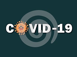 Corona Virus covid-19. Cartoon style coronal virus font brush. vector illustration