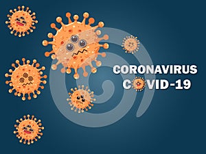 Corona Virus covid-19. Cartoon style coronal virus vector flat design outbreak. vector illustration