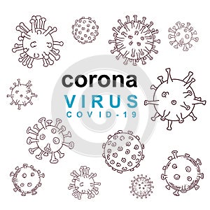 Corona virus, covid-19 logo