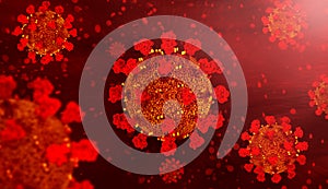 Corona virus COVID-19 microscopic virus corona virus disease 3d illustration