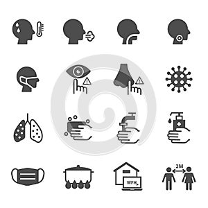 Corona Virus Covid-19 Virus Icons Vector