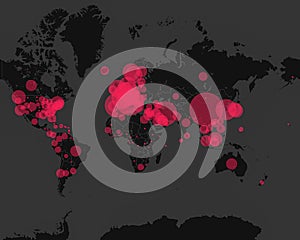 Corona Virus COVID 19 spread on World map photo
