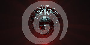 Corona virus COVID19 3D MODEL human skull dead symbol
