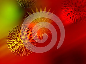 CORONA VIRUS IN  DIGITAL GRADIANT color background stock image