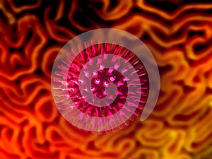 CORONA VIRUS IN  DIGITAL GRADIANT color background stock image