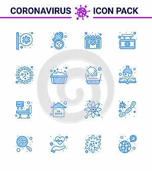 Corona virus disease 16 Blue icon pack suck as coronavirus, sign, appointment, medical, board