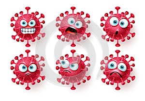 Corona virus emojis icon vector set. Covid corona virus icon and emoticons