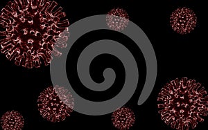 CORONA VIRUS floating with blood cells, Covid_19 disease