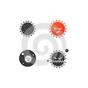 Corona Virus Icon Vector Logo Template