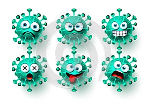Corona virus icon vector set. Ncov corona virus emoticon and emoji photo