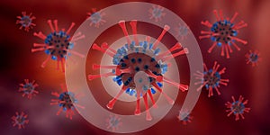 Corona Virus inside the body Wuhan Virus 3D illustration of 2019-ncov Covid-19