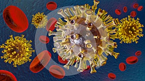 A Corona Virus in its microscopic environment